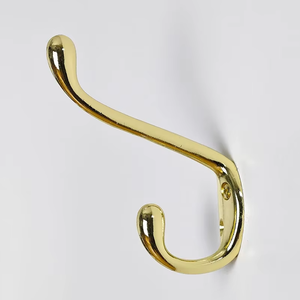 Silver Polished Double Robe Hook <b>Metal</b> <b>Coat</b> <b>Hanger</b> Modern Wall Mount Utility Hook For Entryway Kitchen Bathroom Home Decor - Product Image 6