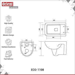 ส่งออกสุขภัณฑ์เซรามิกสีขาวคุณภาพพรีเมียม ดีไซน์หรูหราทันสมัย สำหรับใช้ในบ้านและโรงแรม แบบแขวนผนัง - Product Image 3