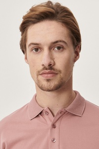 Men's <b>Pink</b> Cotton Pique <b>Polo</b> <b>Shirt</b> Short Sleeve Casual Breathable With Front Logo Print - Product Image 6