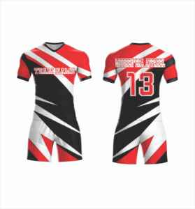 Ensemble de maillots de football pour hommes Modern Era Apparel, rouge, noir, blanc, imprimé géométrique, col en V, manches courtes, polyester respirant, saison adulte - Product Image 1