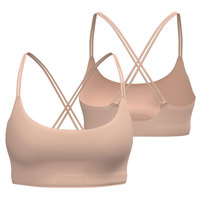 Sujetador deportivo de yoga rosa de talla grande para mujer con soporte de fibra de nailon para entrenamiento