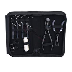 Kit de Herramientas para Extensiones de Cabello de Salón: Alicates para Extensiones de Cinta Adhesiva, Herramienta para Remover Microperlas, Pinzas de Seccionamiento, Agujas de Coser, Tijeras para Cortar Hilo - Product Image 1
