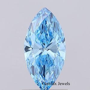 Diamante Cultivado en Laboratorio con Certificación IGI, Corte Marquesa, Claridad VS, Color Azul Intenso, 4 Quilates, Corte Marquesa, Diamante Suelto para Joyería - Product Image 1