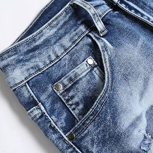 Stylish <b>Men</b> Distressed <b>Jeans</b> Shorts Washed Ripped Casual Cotton Short Pants Lightweight Summer Fashion Streetwear Collection - Product Image 3