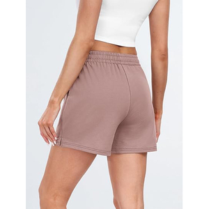 Shorts en polaire pour femmes, doux et confortables, décontractés, taille élastique, coupe mi-haute régulière, chauds pour l'hiver, bas de survêtement écologiques - Product Image 3