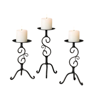 Support de bougie en métal en forme de nœud en velours rouge, pour bougies coniques de Noël, hauteur décalée, décoration d'intérieur, support de bougie en fer forgé pour sapin de Noël - Product Image 3