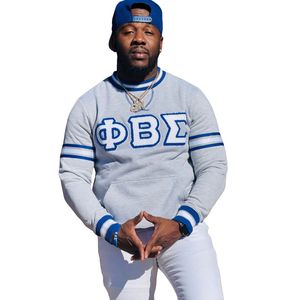 Sudadera de Cuello Redondo con Letras Blancas de Phi Beta Sigma para Hombre, Ajuste Cómodo, Tela Premium, Ropa Casual de Fraternidad Griega - Product Image 1