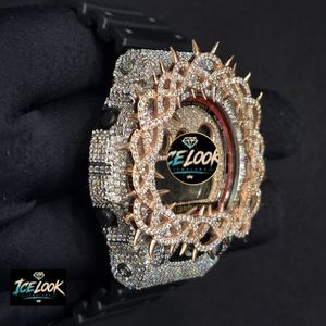 Montre à quartz incrustée de diamants, montre-bracelet numérique LED, chronographe résistant aux chocs, cadran à pointes, style bracelet - Product Image 4