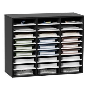 Organizzatore per Documenti in MDF a 27 Scomparti con Ripiani Regolabili per Casa, Scuola, Ufficio Postale, Vassoi Portadocumenti - Product Image 1
