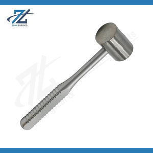 Mallette en acier inoxydable Ombredanne, manuelle, à une extrémité plate et une extrémité bombée, 950 grammes, 240 mm de long, instrument chirurgical certifié CE - Product Image 2