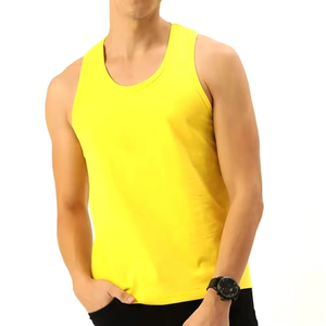 Débardeur Homme INDEX APPAREL à Blocs de Couleurs, Col Rond, Décontracté, Respirant, en Tricot, Noir Orange - Product Image 2