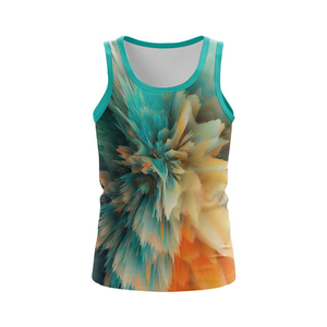 Camiseta sin mangas transpirable personalizada de talla grande con sublimación de tinta y estampado completo para hombre, ropa deportiva de verano para gimnasio - Product Image 6