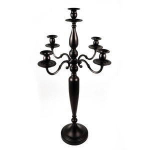 Factory Direct <b>Black</b> Aluminum 5 Arms <b>Candelabra</b> Candle Holder for Wedding Event Decoration Wholesale Export At Cheapest Prices - Product Image 1