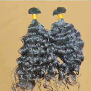 Extensions de cheveux humains Remy naturels ondulés d'Inde du Sud 28 pouces, double trame machine, en vrac, personnalisables, vente en gros, directement de l'usine - Product Image 4