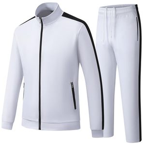 Chándal con Capucha y Cremallera para Hombre, Color Blanco, Corte Regular, Tejido 100% Algodón, Color Sólido, Deportivo, Transpirable, Ropa de Invierno, Servicio OEM, 350g - Product Image 1