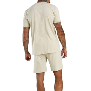 2026 New Arrival Custom Two Piece Men's Shorts <b>Set</b> O Neck Printed Breathable Casual <b>Knitted</b> Fabric Fitness Running <b>Set</b> For Man - Product Image 5