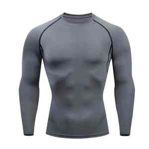 Eco-Friendly Men's Gym Fitness <b>Compression</b> <b>Shirts</b> Polyester Cotton Quick Dry Breathable Full Sleeve Customizable Sizes & Color - Product Image 2