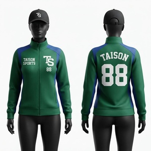 Veste d'entraînement de hockey sur gazon unisexe en polaire polyester 330g, écologique, imperméable, avec poches, vert foncé, personnalisable - Product Image 1