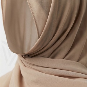 Women Solid Color Chiffon Hijab Breathable Daily Wear Ethnic Scarf Shawl Islam Style - Product Image 4
