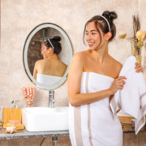 Serviette de Bain Blanche de Luxe Exclusive en Coton Éponge Premium, Séchage Rapide, Très Absorbante, Couleur Unie, Écologique, Compressée - Product Image 1