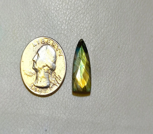 Cabujón de Labradorita Facetada, Gema Suelta en Forma de Pera, Piedra para Colgante, para Joyería, Cristal Natural con Destellos, 21x11x5mm - Product Image 1