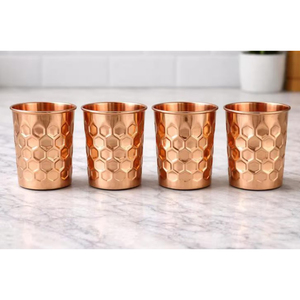 Ensemble de gobelets en cuivre pur en gros – Bénéfices ayurvédiques pour la santé – Verres à eau faits à la main – Écologiques – Utilisation en restaurant - Product Image 6