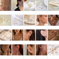 Lot en gros de bijoux fins, coffret mystère complet de 5 pièces : collier, boucles d'oreilles, bracelet, chaîne de cheville, bague, avec breloque lettre aléatoire