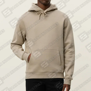 Sudadera con Capucha Unisex Ikhlas Sports, Color Beige Arena, para Invierno, Felpa de Algodón de 300g, Corte Holgado, Bolsillo Canguro, Cordón Ajustable - Product Image 2