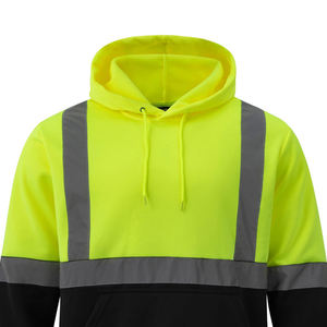 High Visibility Reflective Safety Hoodie Full Zip <b>Work</b> Jacket Detachable Hood <b>Waterproof</b> Breathable Hoodie OEM Safety Workwear - Product Image 2
