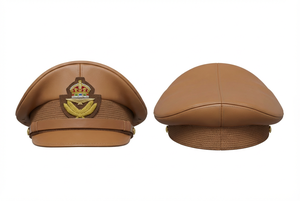 2026 New Hot Selling All Season Formal Classic Customized Hand Made Embroidery Adjustable Uniform Accessory Wool Peak Caps - Product Image 2