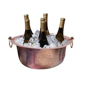 Bañera para Fiestas Artesanal con Acabado en Cobre - Enfriador de Bebidas de Metal Martillado Extra Grande - Recipiente para Vino de Primera Calidad con Acabado Manual para Eventos - Product Image 2