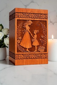 Custom Engraved Rosewood Cremation Urn Handcrafted American Style Eco-Friendly Durable <b>Memorial</b> <b>Box</b> with Personalized Options - Product Image 2