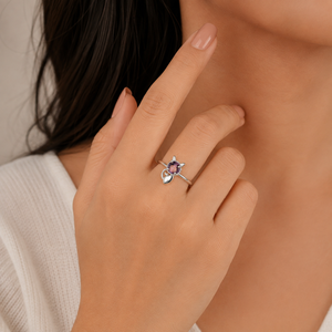 Bague ajustable en argent sterling avec améthyste naturelle, motif chat, faite à la main, de luxe, haute qualité, pour anniversaire et mariage – Meilleure vente - Product Image 1