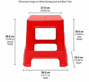 20 Square <b>Stool</b> Virgin Modern Plastic Non-Foldable Stackable Lightweight OSIS Living Room Kitchen Eco-Friendly Inflatable Made - Product Image 3