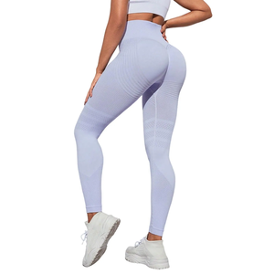 High Waist Yoga <b>Leggings</b> Full Length Solid Color With <b>Pockets</b> Four-Way Stretch Seamless Design For Women - Product Image 6