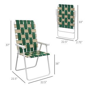 Set di 2 Sedie Pieghevoli da Giardino Verdi, Design Classico Contemporaneo, Sedie Portatili in Ferro con Braccioli per Esterni e Campeggio - Product Image 3