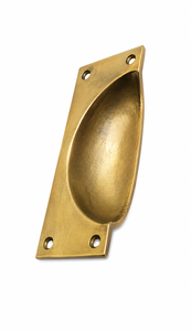 Premium Solid Brass Rich Finish Rectangle Shape Cup Puller <b>Handle</b> for Cabinet Drawer Right Hand Modern Design Easy Installation - Product Image 2