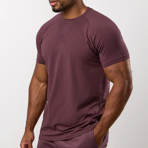 T-shirt de sport personnalisé pour homme 100 % coton tricoté polyester/coton avec impression de logo personnalisée, respirant et anti-plis, vêtement de fitness - Product Image 6