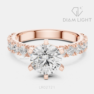 Bague de mariage en or blanc 14 carats avec diamant de laboratoire certifié IGI, taille ronde 1,54 carat, bijou raffiné, cadeau pour fiançailles, mariage ou anniversaire - Product Image 3