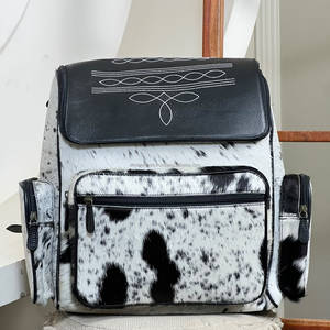 Wholesale Handmade Genuine Cowhide Leather 2026 with <b>Boot</b> Stitch Backpack Purse Tooled Flap Women Travel School Fashion Backpack - Product Image 2