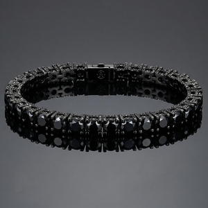 Pulsera de tenis de moissanita negra de plata 925 con corte brillante redondo y engaste de garra, de lujo, clásica para mujer - Product Image 4