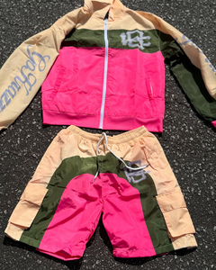 Wholesale Blank <b>Wind</b> <b>Breaker</b> Suit Streetwear Full Zip Tracksuits Nylon Custom Mens Reflective Windbreaker Short Set high quality - Product Image 3