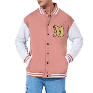 Custom logo Streetwear High Quality Chenille Embroidery Winter Fleece Leather Bomber Letterman <b>Baseball</b> Varsity <b>Jacket</b> <b>for</b> <b>Men</b> - Product Image 1