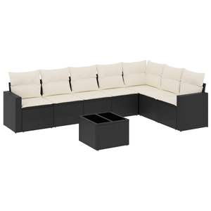 Ensemble de canapés de jardin en rotin PE noir, design contemporain, coussins en mousse haute densité - Product Image 4