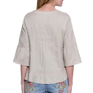 Blusa Casual Holgada para Mujer, con Rayas Amarillas, Tela Popelina, Hombros Caídos, Cuello Camisero, Estilo Vintage para Primavera y Otoño - Product Image 2