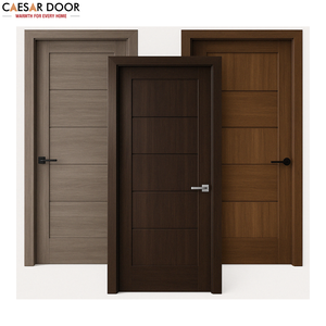 Puerta de Dormitorio Insonorizada de Fábrica en Vietnam, Chapa de Madera de Nogal, Núcleo Sólido de MDF, Puertas Interiores Acabadas para Casa, Villa y Escuela - Product Image 4