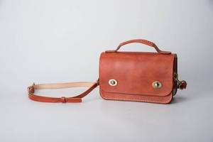 Genuine Leather Small Shoulder Handbag Handmade Cowhide <b>Purse</b> Water Resistant Embroidery <b>Zip</b> Closure for Daily Travel - Product Image 4