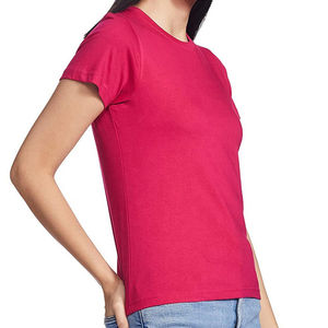 T-shirt décontracté pour femme en 100 % laine, col rond, manches courtes, tricoté, respirant, séchage rapide, imprimé sérigraphié, logo personnalisé, été - Product Image 5