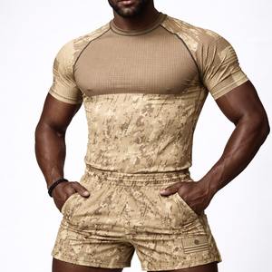 ชุดแรชการ์ด BJJ No Gi MMA สำหรับผู้ชาย เสื้อฝึกซ้อมแบบรัดรูป กางเกงขาสั้นยืดหยุ่นสำหรับต่อสู้ แห้งเร็ว ระบายอากาศได้ดี ชุดกีฬาแบบสั่งทำพิเศษ - Product Image 1