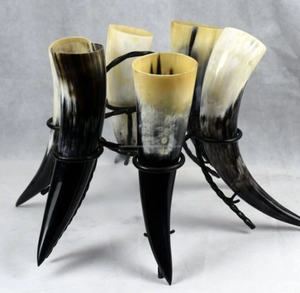 Corne de boeuf véritable Design vintage personnalisable Corne à boire Viking 100% Technique polie naturelle pour boire de la bière - Product Image 2